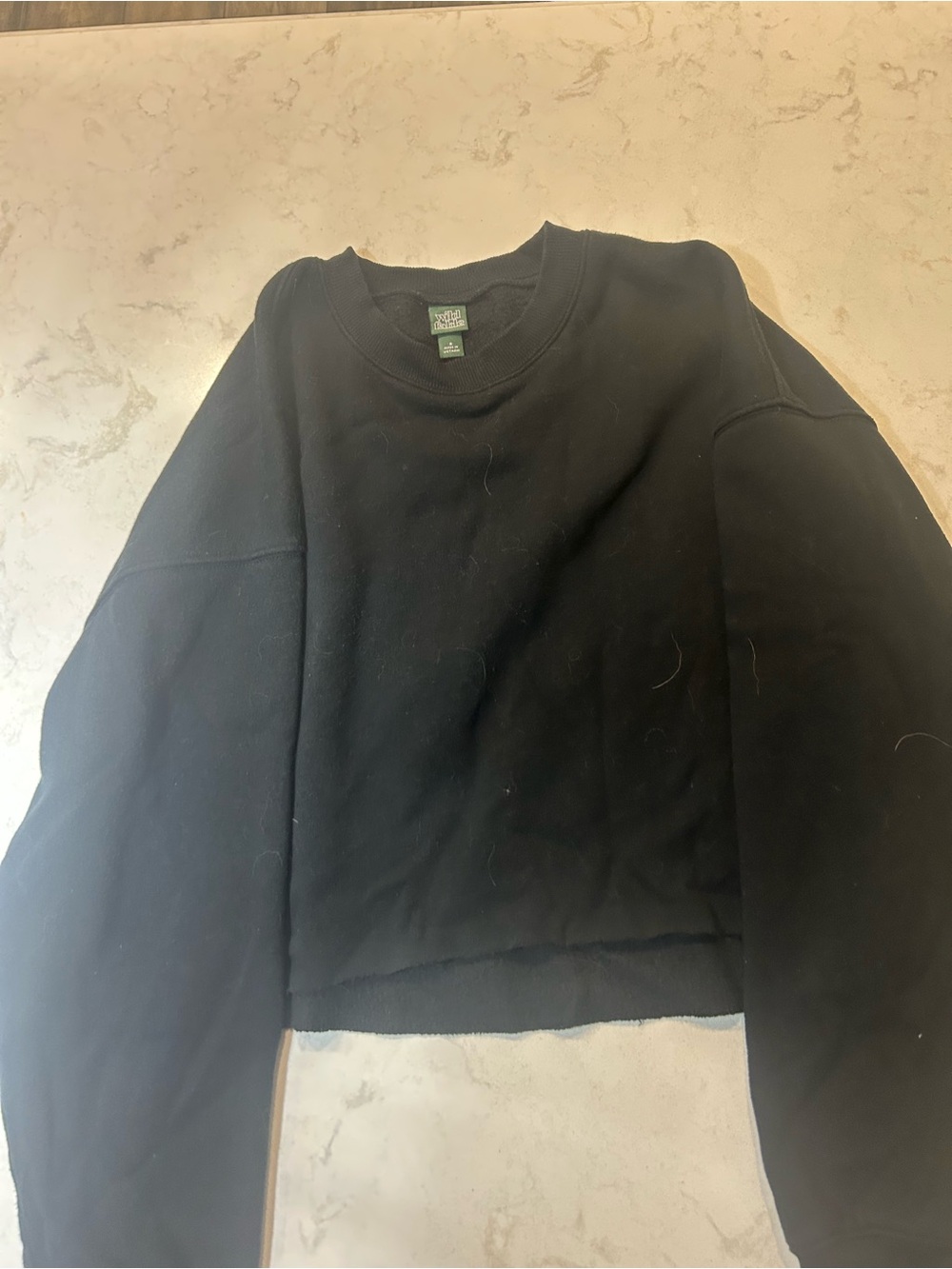 wild fable Black Cropped Crewneck Sweatshirt - Picture 3 of 4